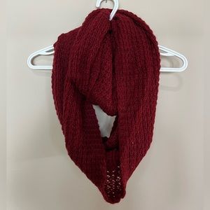 Maroon knit infinity scarf